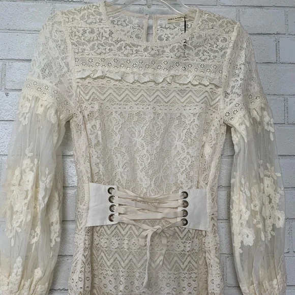 Spell & the Gypsy Collective Dawn Lace Belted Mid wedding Boho Romantic 2XS